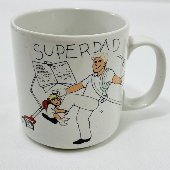 Vintage Russ Super Dad Mug Father Day Gift Birthday Working Man Single Korea Cup - Picture 1 of 9